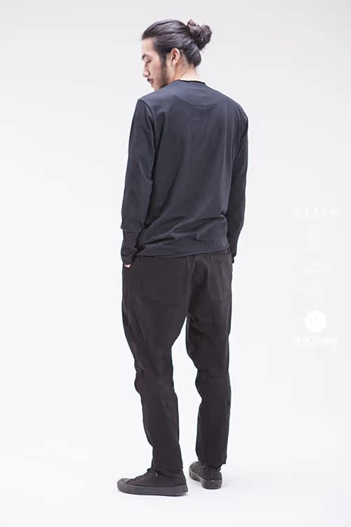 [Vô hạn không lưu hành] cotton dệt kim cắt hữu cơ cắt áo thun dài tay [không phế liệu] áo thun nam tay dài