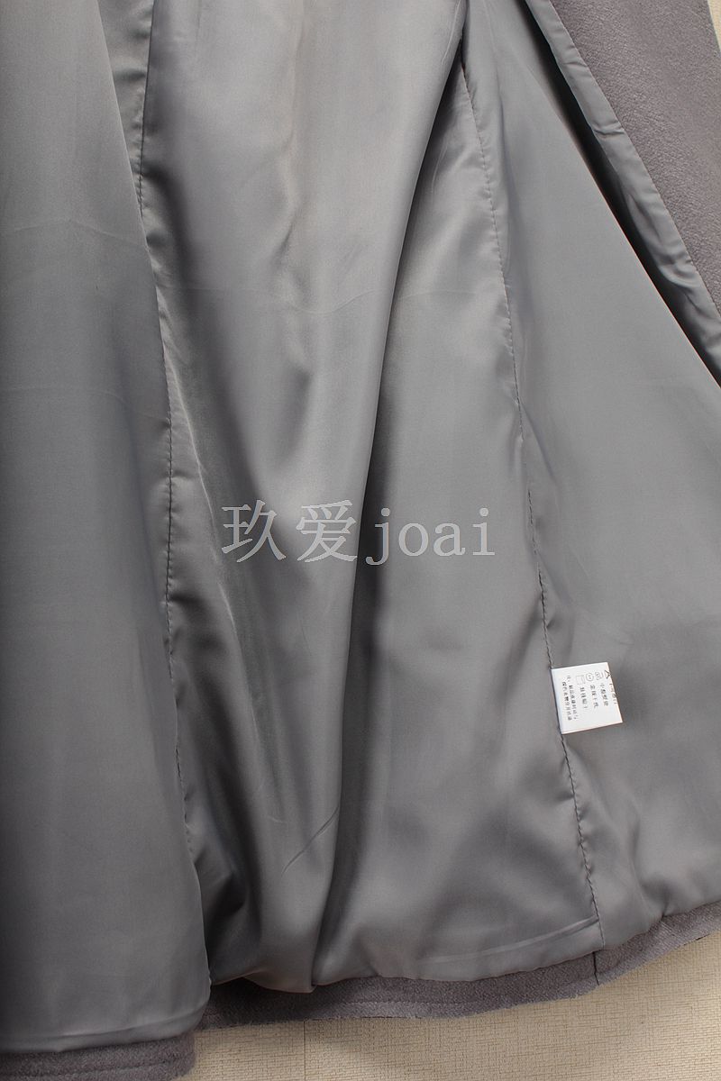 玖 Joai mùa thu mới trùm đầu dài phần mỏng áo khoác len đơn giản 6R106 - Trung bình và dài Coat áo da nữ dáng dài