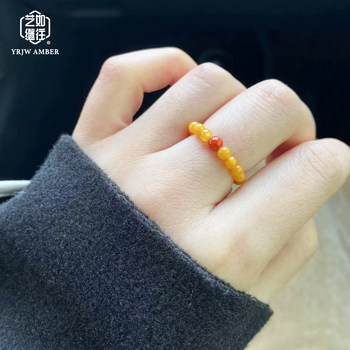 Yi ru ji go bee wax 3mm millet bead ring wenwan girl nanhong top bead