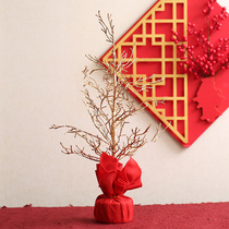 New Year Decorations Swing Piece Creative Hair Treasure Tree Red Envelopes Shake Money Tree Indoor Desk Counter Office Placement Dress Costume Accessories