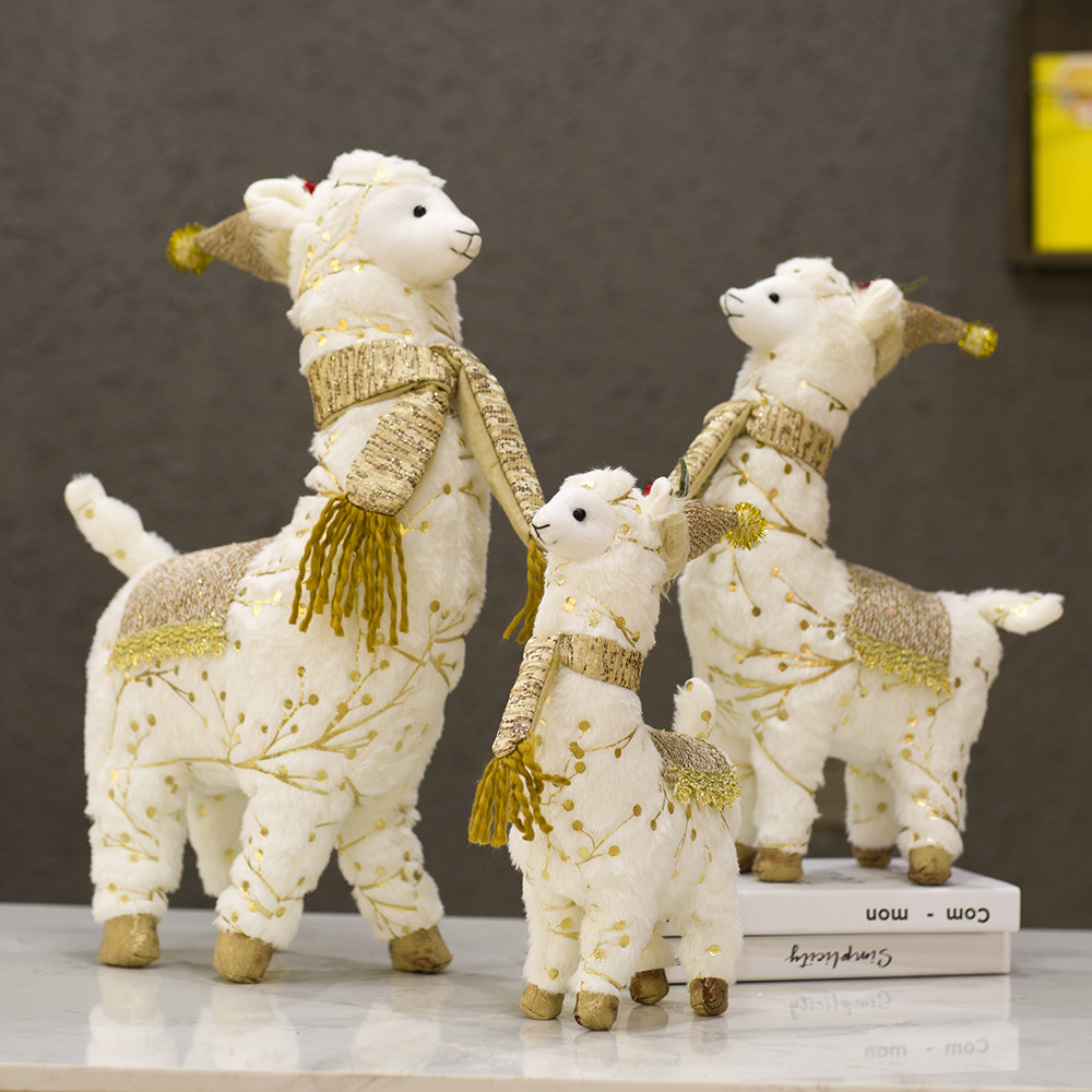 Christmas decorations gifts home elk cute desktop decoration alpaca scene shooting props old man snowman