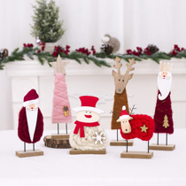 Christmas gifts Nordic wooden plush mini Christmas tree desktop decoration ornaments elk Christmas decorations