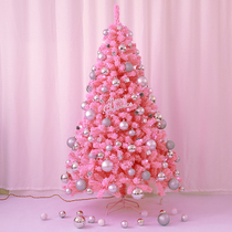 Christmas Net red ins Wind pink flocking Christmas tree set meal 1 2 meters 1 5 meters shopping mall window home decoration