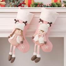 Christmas Socks Gift Bags Candy Bags Decorations Pink Children Ornaments Santa Gifts Big Christmas Sox