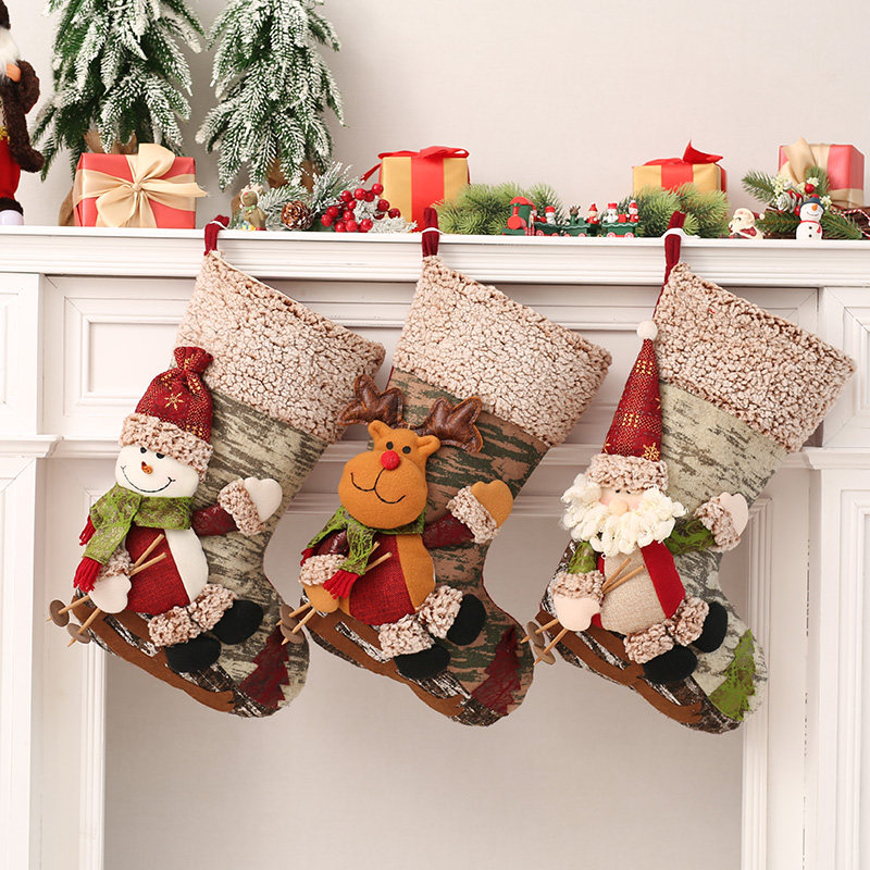 Christmas Socks Gift Bags Christmas Decorations Christmas Eve Kindergarten Gift children Christmas Tree Pendant Candy Gift Bags