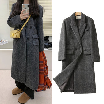 Herringbone woolen jacket factory direct sales