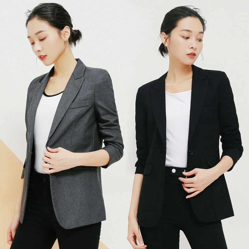 Korean chic casual small suit women's jacket short section 2020 autumn new long-sleeved retro top small suit