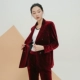 2018 mùa thu mới nhung vàng áo khoác đôi ngực khí đi làm mỏng cao cấp nhung chuyên nghiệp phù hợp với nữ