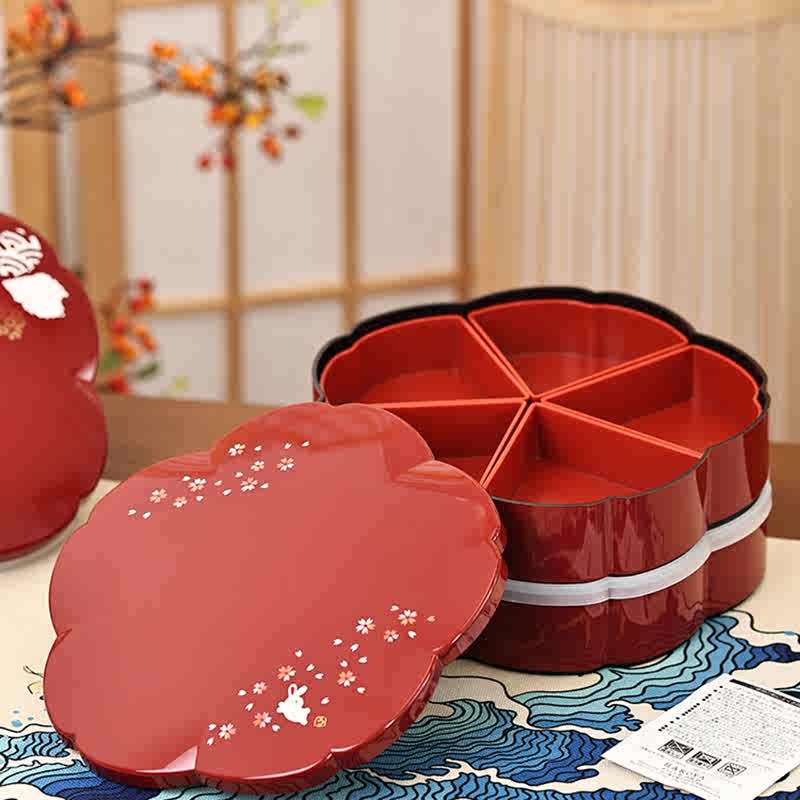 お重箱 漆器 收納盒 木製盒 文箱 茶道具 長28cm 漆器糖果盒2025