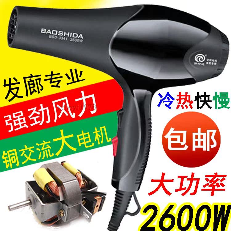 Bao Shida 2600W high-power hair dryer AC motor hairdressing special hair salon household hot and cold fast and slow wind