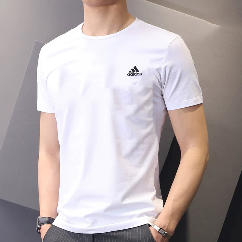 Футболка Adidas осенняя спортивная быстро сохнущая, с коротким рукавом, 2020