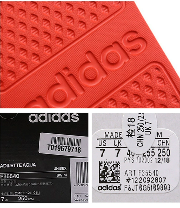 Adidas Giày thể thao nam Adidas Giày nữ 2019 Mới Chính hãng Từ giản dị Kéo dép F35540 - Dép thể thao