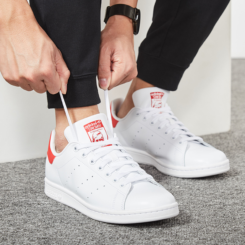 M20326 / Red TailAdidas shoes female Clover Men's Shoes skate shoes male Official website flagship summer Smith Green tail lovers Little white shoes