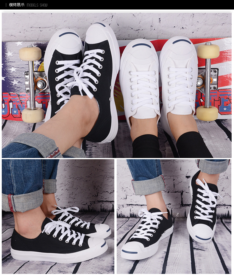 Converse Converse cổ điển cắt thấp nụ cười vải mở giày giày nam giày nữ đôi giày thông thường 1Q699 khogiaythethao