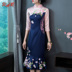 Thu cải thiện sườn xám cô gái 2020 mới váy Trung Quốc cá gió đuôi trong bộ sườn xám váy retro dài 