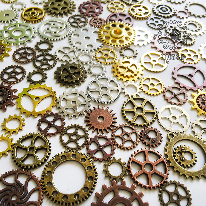 miss small morning diy crystal glue UV epoxy gear steam punk filled with material