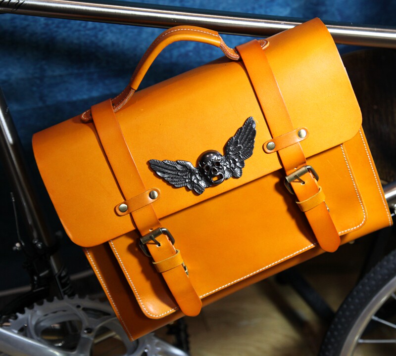 Oversized British style retro bicycle bag head layer cowhide messenger bag small cloth car BROMPTO Harley motorcycle - Taobao