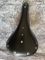 Mountain bike bike retro first layer cowhide saddle black BROMPTON saddle handmade