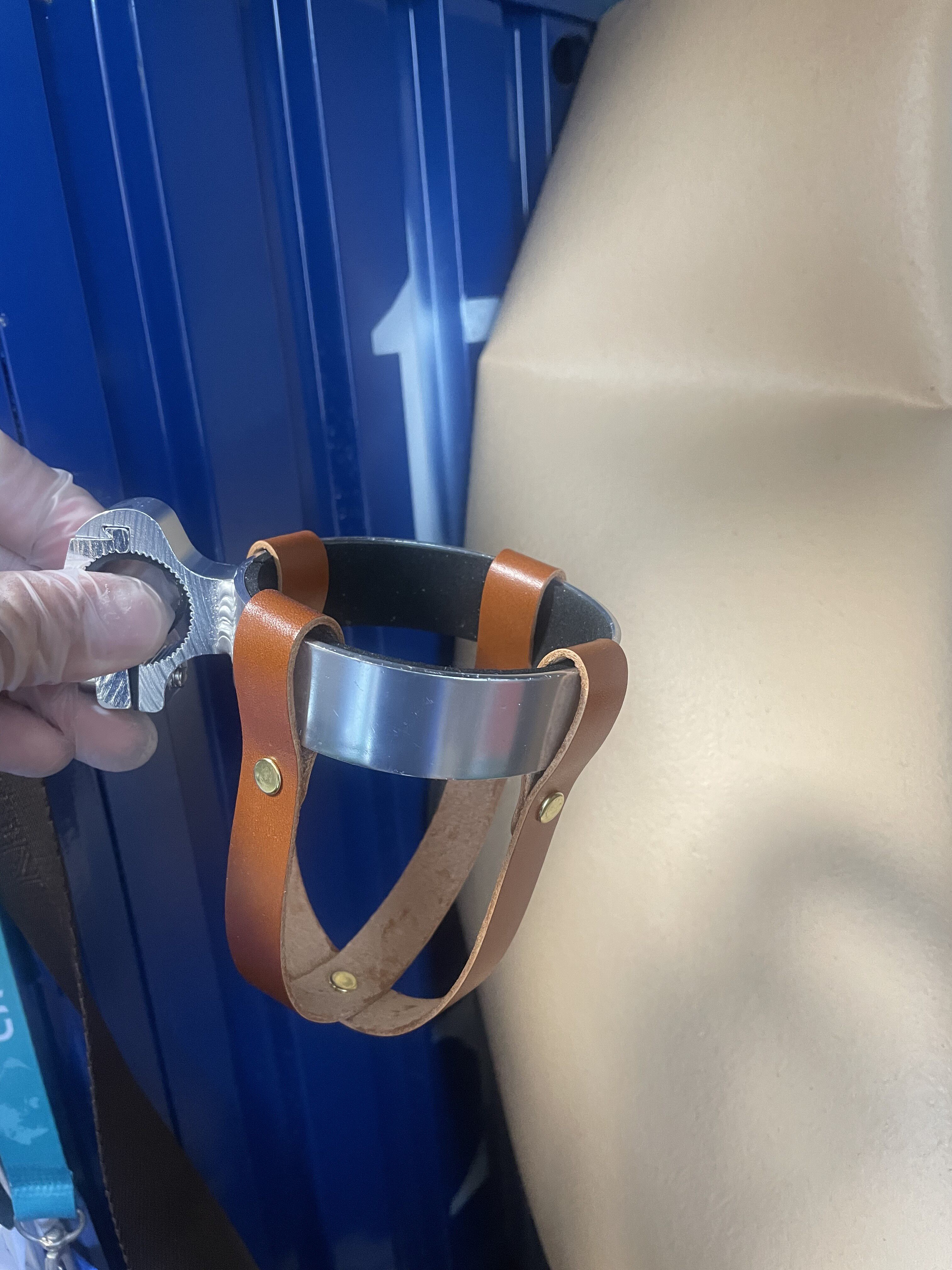 Top layer cowhide retro coffee cup holder water bottle holder bicycle cup holder general equipment accessories