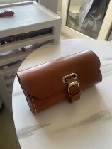 Retro bicycle tail bag Small cloth folding tail bag First layer cowhide handmade Brook style