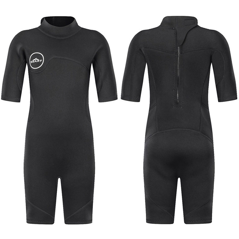 SBART new 2MM diving suit short sleeves even body warm and small CUHK child sunscreen wetsuit swimsuit men and women