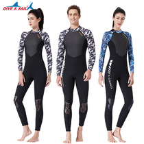 New snorkeling water suit men and women 3MM one-piece long sleeve lovers surf waterproof jellyfish thickened warm winter bathing suit