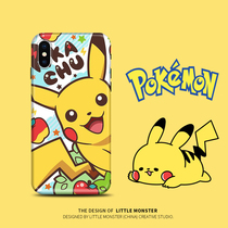Pikachu mobile phone shell Apple x xr 8plus soft silicone anti-drop iphonexsmax 7 pokemon