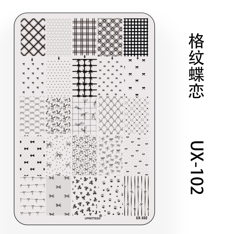 Bowknot Background Rose Mother-Of-Pearl Butterfly French Manicure Nail Plate Nail Art Printing Template Nail Mold