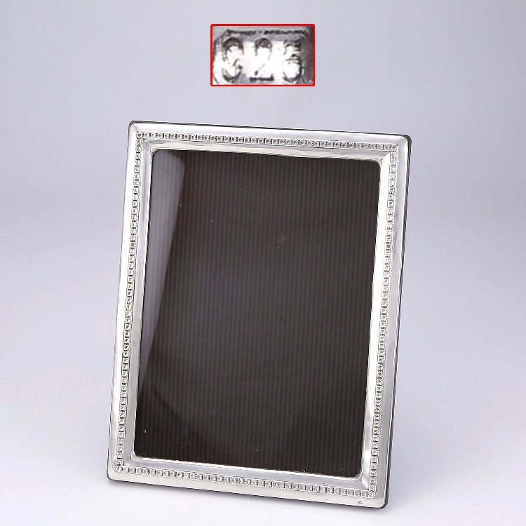598g Italian Sterling Silver Embossed Flower Pattern Rectangular Photo Frame Ornament Photo Frame Western Antique Silverware
