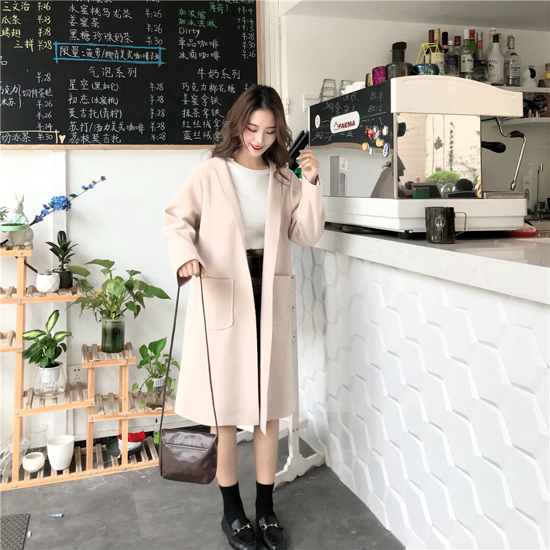 Áo len mùa thu 2018 mới của phụ nữ Hàn Quốc Áo len mỏng mỏng kích thước lớn dài áo khoác len nữ áo măng tô nữ dáng dài