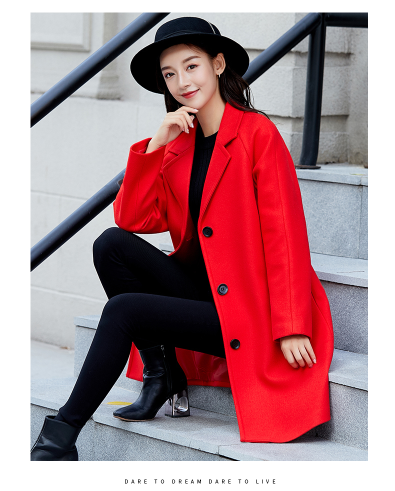 Mùa xuân và mùa đông 2019 mới Áo khoác len nữ của phụ nữ Slim mỏng mỏng kích thước lớn dài áo len thủy triều áo da nữ dáng dài