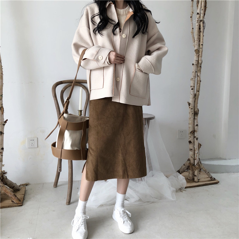 2018 mùa thu đông mới Áo khoác len nữ Hàn Quốc áo len mỏng mỏng cỡ lớn áo len dài áo khoác nữ dáng dài cao cấp