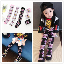 Girls wild stockings 2021 spring and summer new trend childrens fashion cartoon pure cotton elastic autumn and winter high tube socks