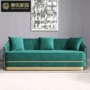 Huiyou quê hương hậu hiện đại ánh sáng sofa sang trọng phong cách Hồng Kông ánh sáng sang trọng nội thất vải nhung xanh kết hợp sofa ba người - Ghế sô pha ghế đơn