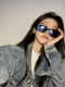 European and American retro oval high cheekbone sunglasses for women with small face, ins style internet celebrity anti-UV sunglasses
