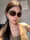 Retro Brown Rimless European and American Style Sunglasses for Women 2025 New Style Sunglasses with Anti-Uv, High-End Feel and Slimming Trend