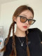 gm black frame brown sunglasses women's anti-UV high-end 2024 new big face small sunglasses