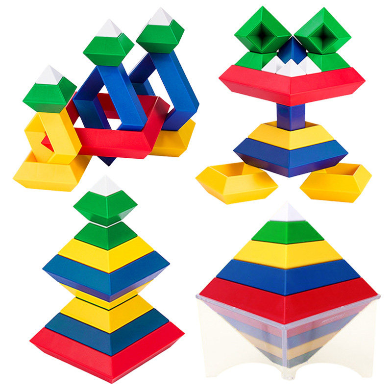 Children's STEM Tower of Baiqi Tower spelling the pyramid diamond building block sets of structural thinking training