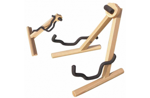 Vertical folding folk guitar rack A-type wooden guitar dual-purpose rack bracket all solid wood electric guitar rack universal