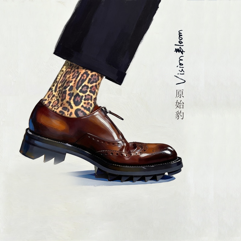 Vision Bloom Trendy Socks, Floral Socks, Pima Cotton Socks, Men's Socks, Women's Socks, Size-Coded Socks, Leopard Print Socks