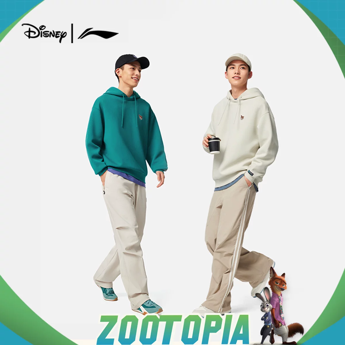 Li Ning, Disney, толстовка для мужчин и женщин, весенний спортивный костюм для отдыха