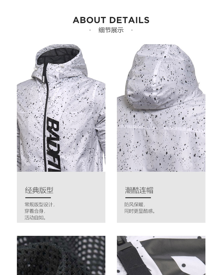 Áo gió Li Ning nam mới bóng rổ BAD FIVE loạt áo khoác dài tay áo gió thể thao mùa đông áo gió nữ cao cấp