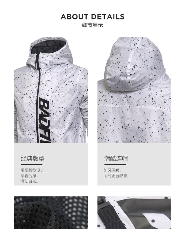 Áo gió Li Ning nam mới bóng rổ BAD FIVE loạt áo khoác dài tay áo gió thể thao mùa đông