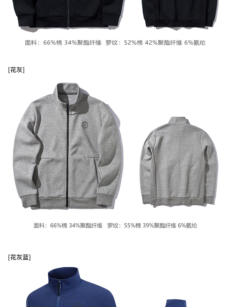 Li Ning áo len nam 2019 mới Wade loạt áo khoác cardigan đứng cổ áo khoác giản dị mùa xuân đan hàng đầu - Thể thao lông cừu / jumper áo phông nam dài tay