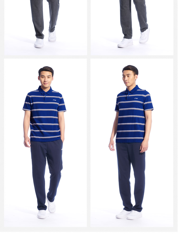 Li Ning ngắn tay áo polo nam thể thao mới loạt cuộc sống hấp thụ độ ẩm cotton thể thao ve áo áo polo zara