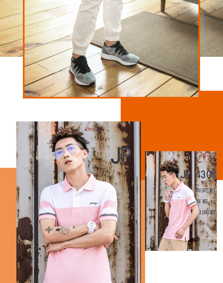 Li Ning ngắn tay áo polo nam 2018 mới thể thao hàng loạt cuộc sống ve áo ngắn mùa hè thể thao áo polo tay dài