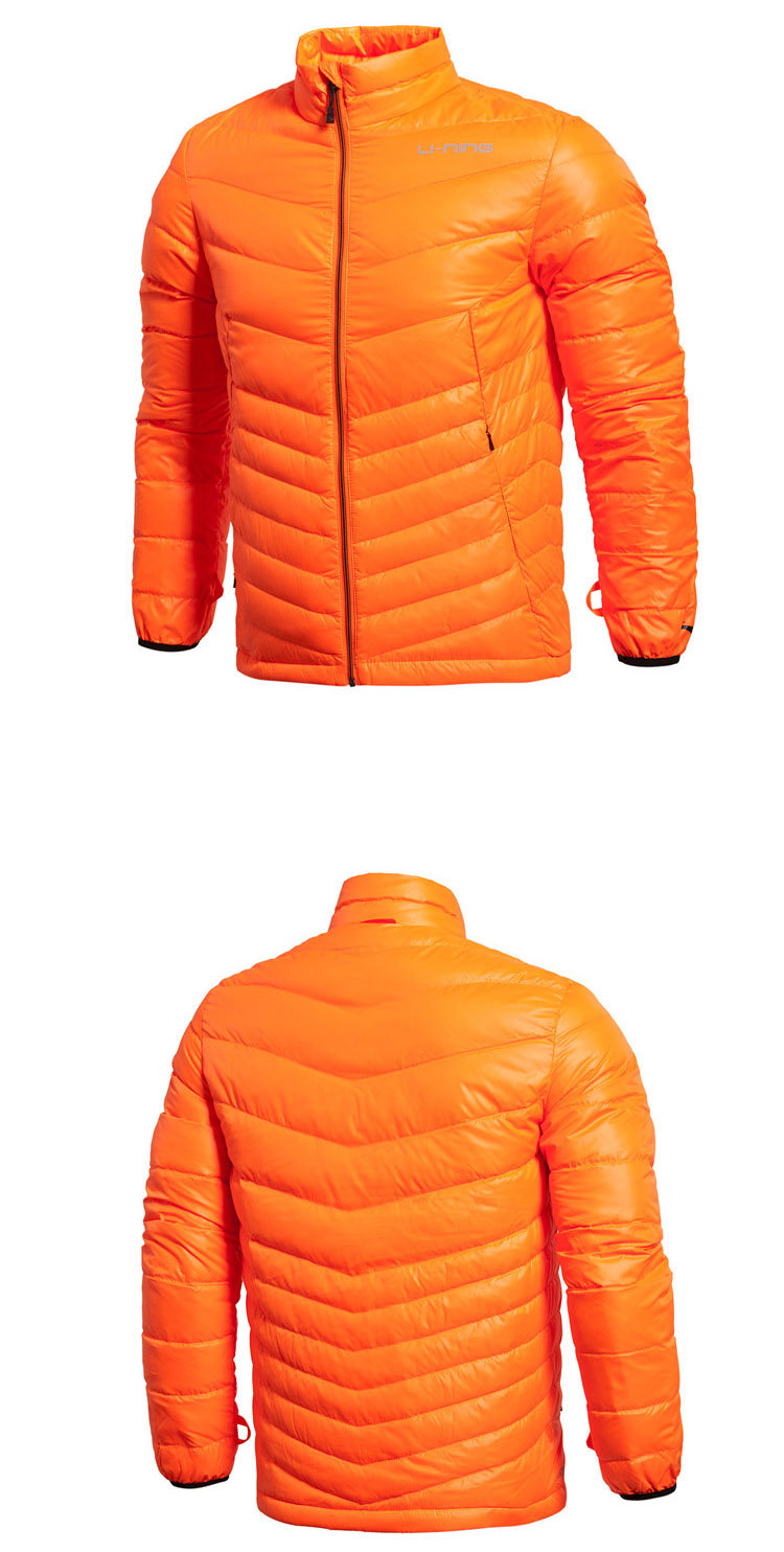 Li Ning ngắn xuống áo khoác nam tập luyện gió và độ ẩm để giữ ấm 90% vịt trắng xuống đồ thể thao áo phao trẻ em mùa đông