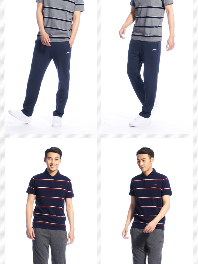 Li Ning ngắn tay áo polo nam thể thao mới loạt cuộc sống hấp thụ độ ẩm cotton thể thao ve áo áo polo zara