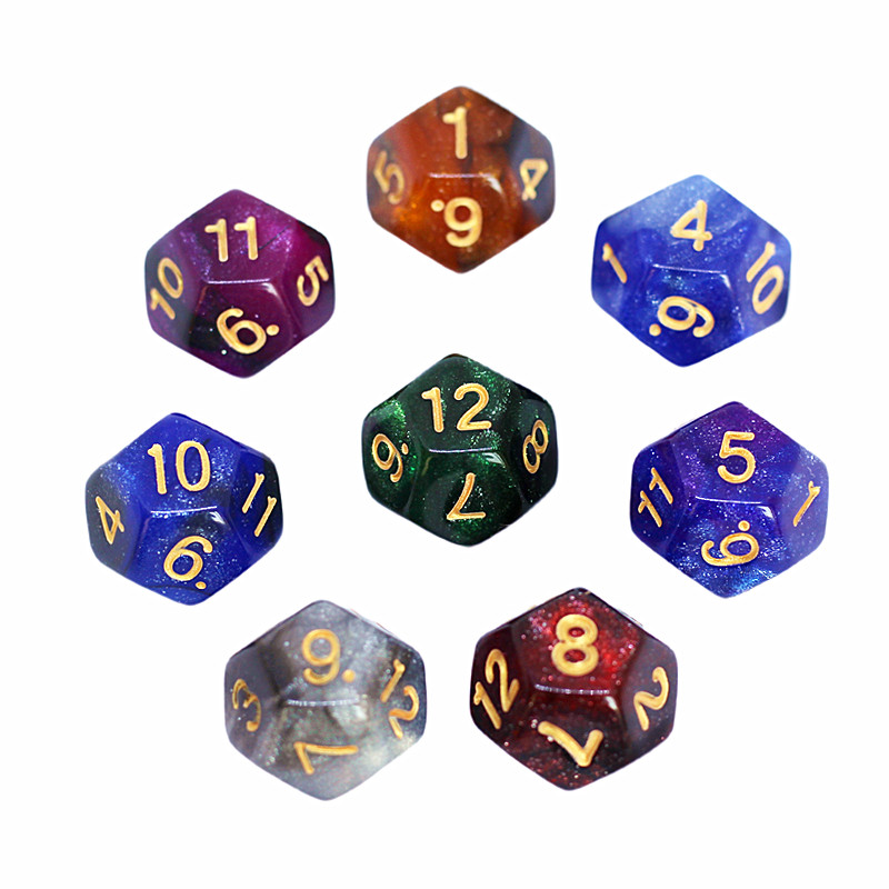 Starry twelve-sided digital dice early education teaching aids sieve table game 12-sided dice toy board game accessories