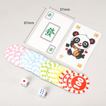 Waterproof PVC plastic playing cards mahjong playing cards portable travel mini mahjong playing cards 144 dice with chips